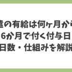 派遣の有給は何ヶ月から付くのか、6か月で付与される付与日と日数、仕組みを解説したアイキャッチ画像